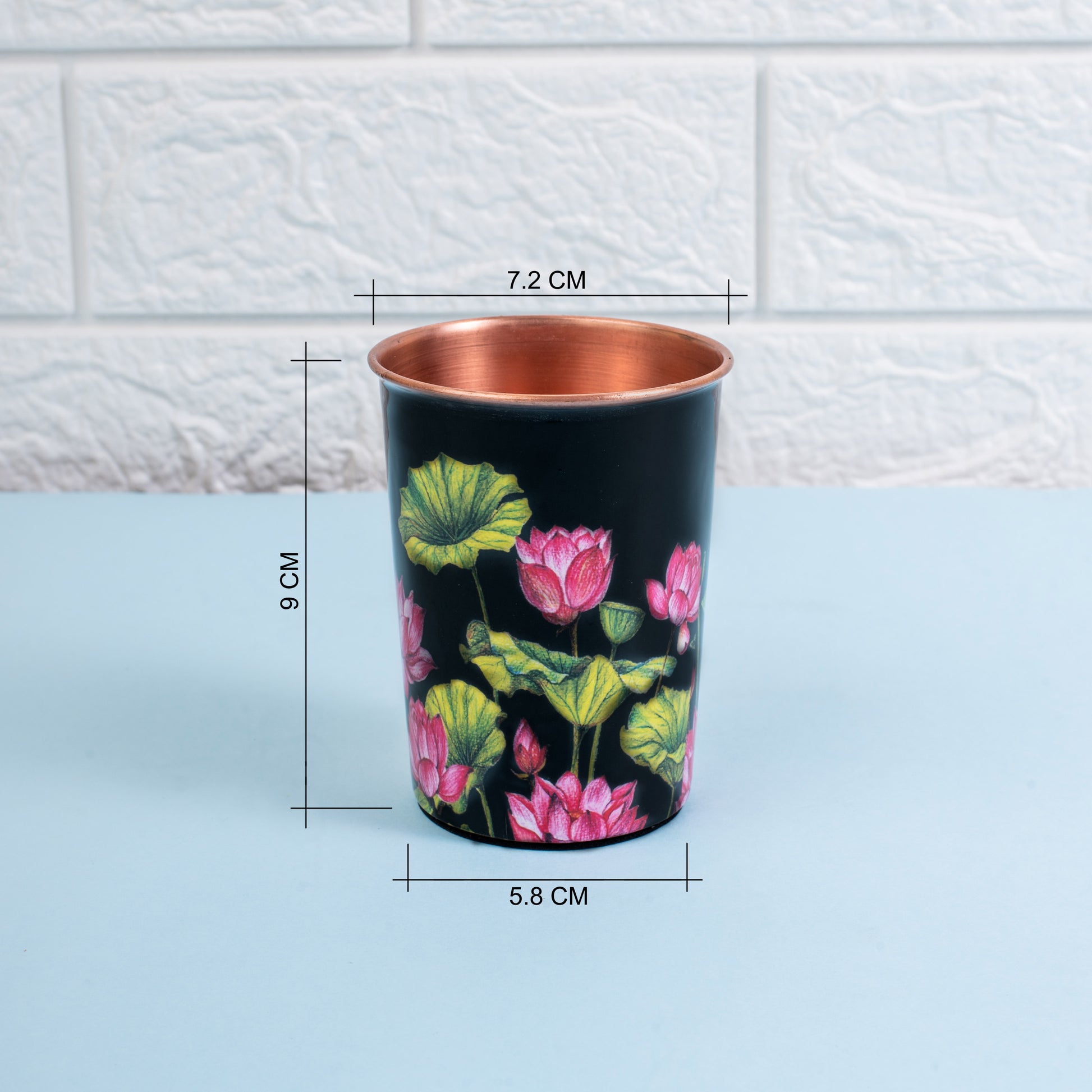 Lotus Field Copper Tumbler Set of 2