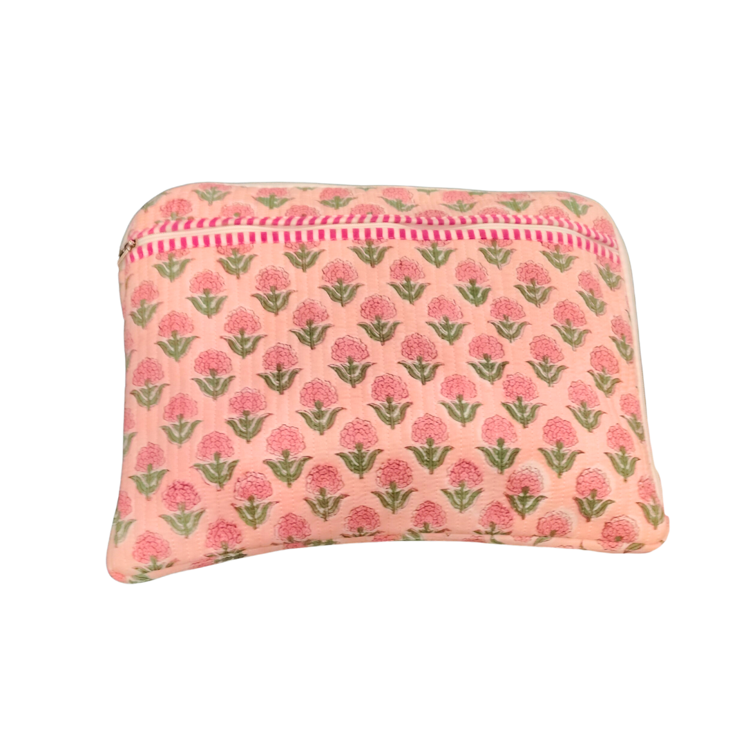 Pink Floral Quilted Laptop case