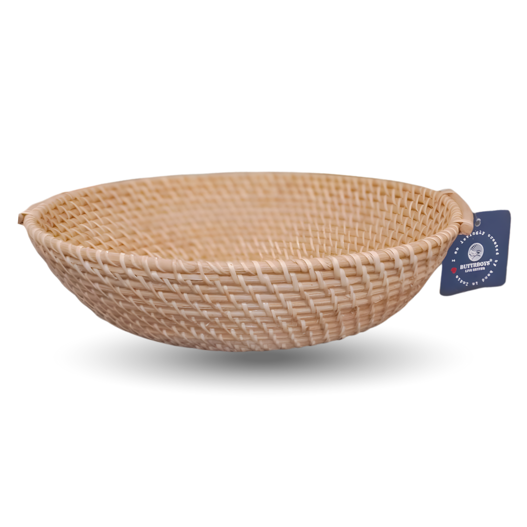 Handwoven Natural Cane Fruit & Utility Basket