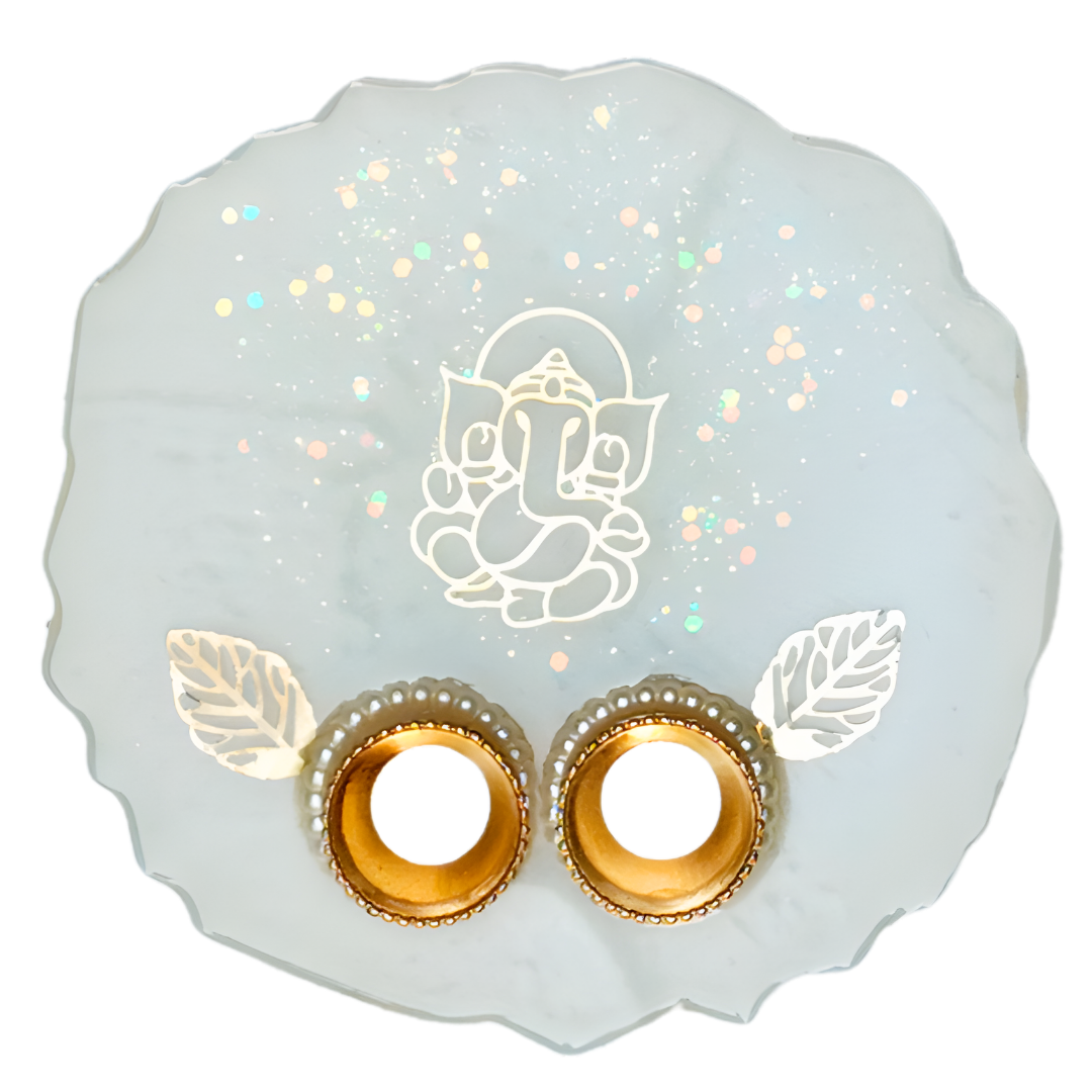 Handcrafted Shimmering Ganesha Divine Devotional Thali