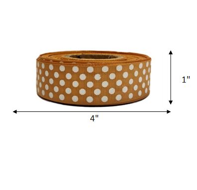 CLASSIC GOLD POLKA DOTS  GROSGRAIN RIBBON VALUE PACK ROLL