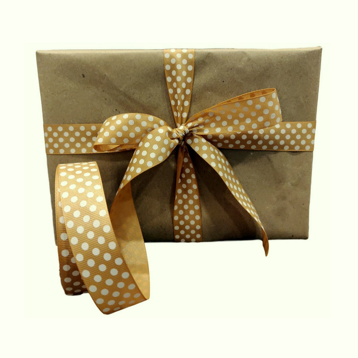 CLASSIC GOLD POLKA DOTS  GROSGRAIN RIBBON VALUE PACK ROLL