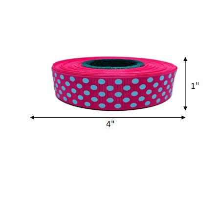 CLASSIC PINK POLKA DOTS  GROSGRAIN RIBBON VALUE PACK ROLL