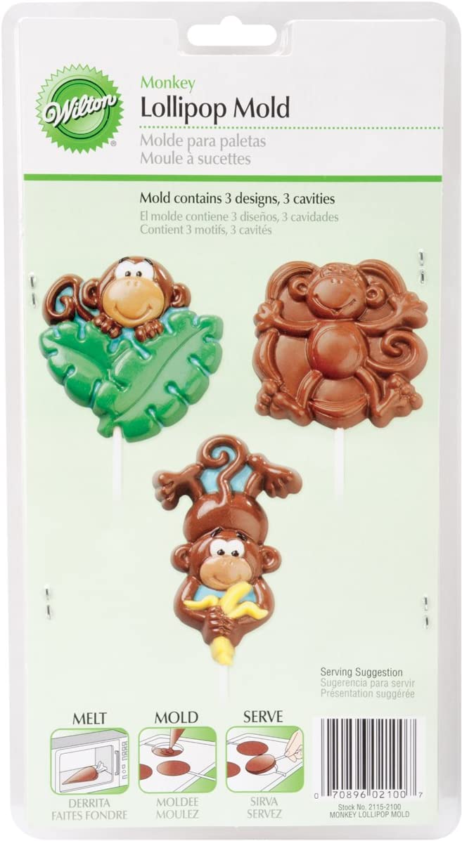 CANDY MOLD MONKEY LARGE LOLLIPOP