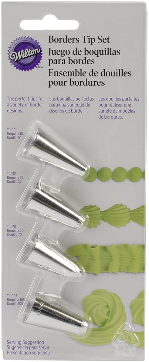 Wilton 418-4567 4-Piece Borders Tip Set