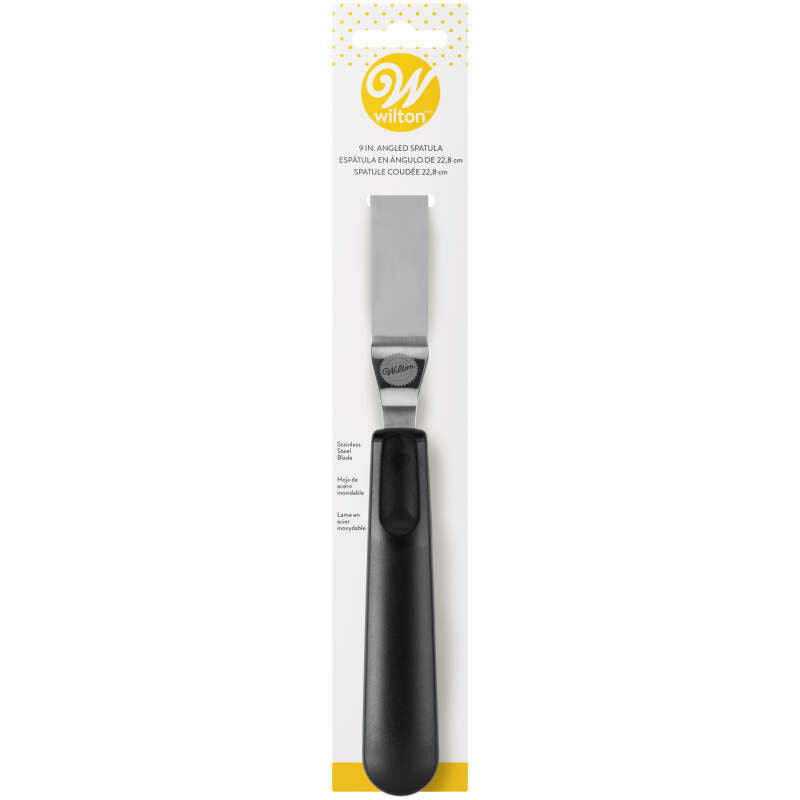 ANGLED ICING SPATULA WITH BLACK HANDLE, 9-INCH