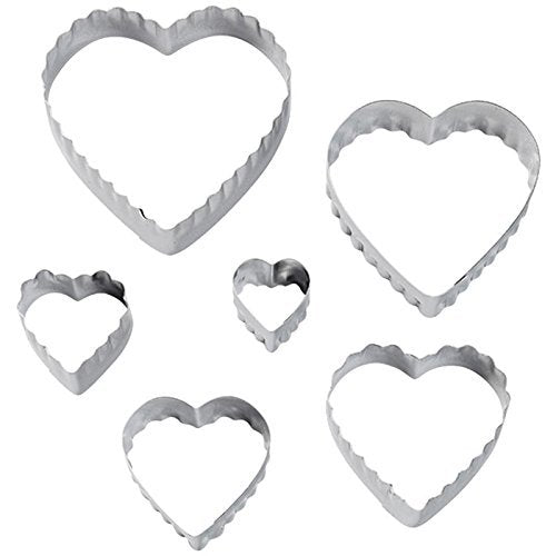 6-Piece Nesting Fondant Double Sided Cut Out Cutters, Hearts