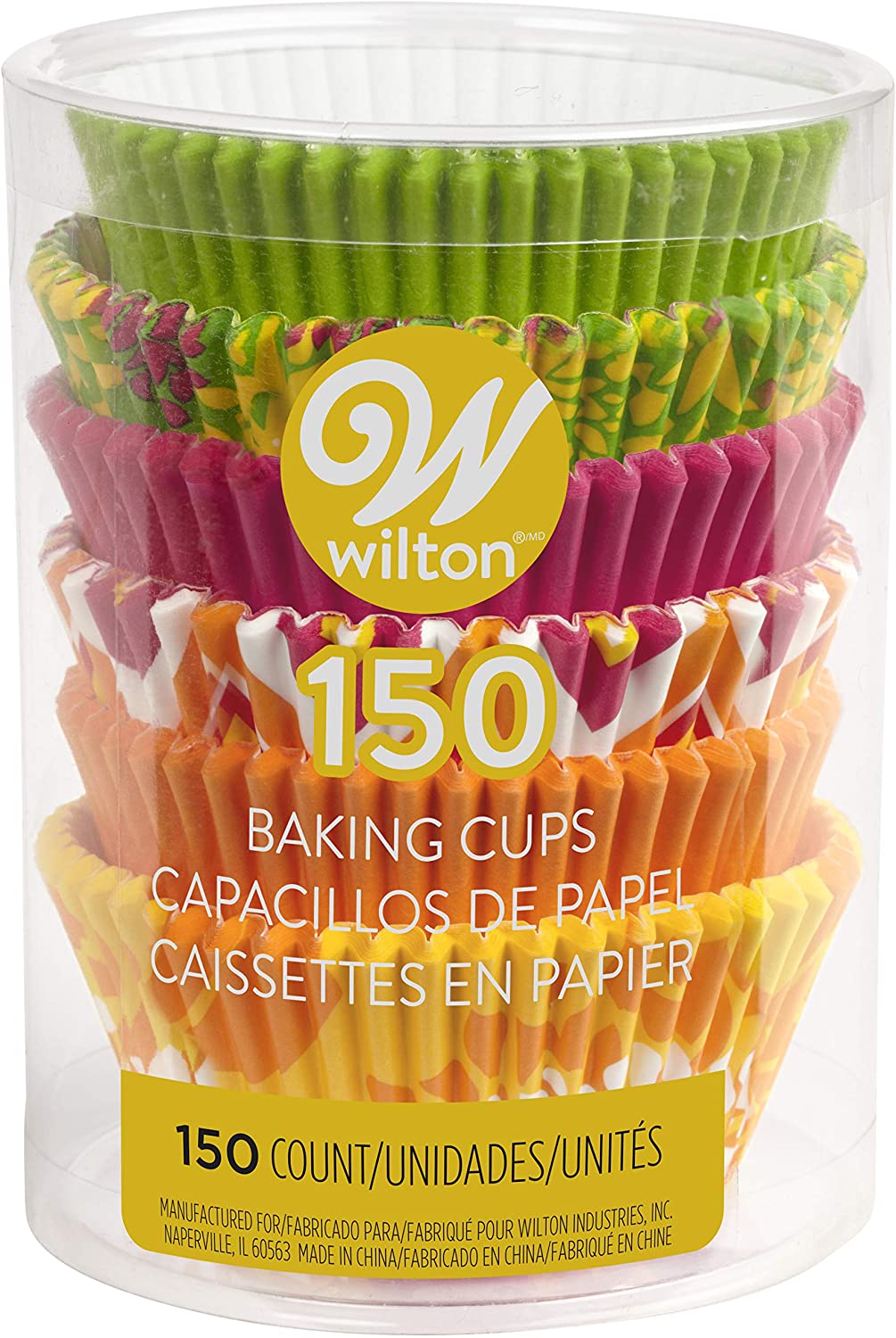 Wilton Floral Baking Cups, Standard, 150-Count, Neon