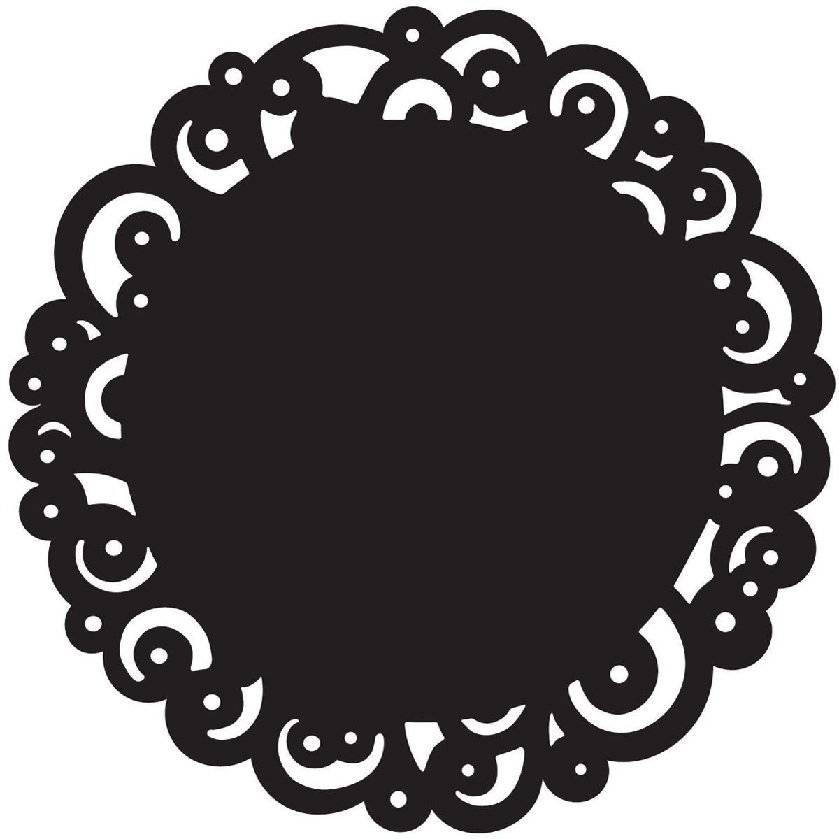 DOILY SWIRL BLACK 10 INCH