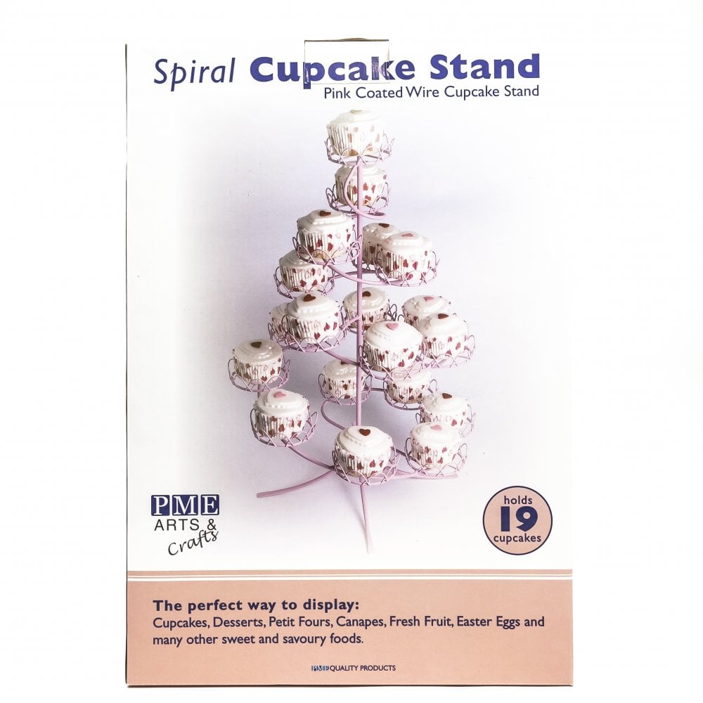 COATED CUPCAKE STAND PINK