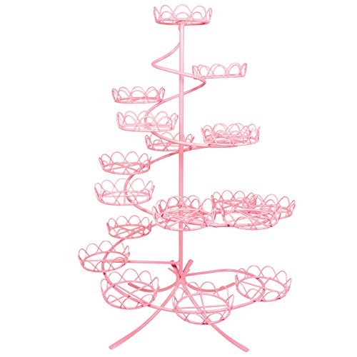 COATED CUPCAKE STAND PINK