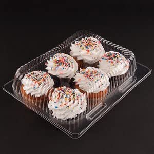 CLEAR SIX CUP CUPCAKE BOX