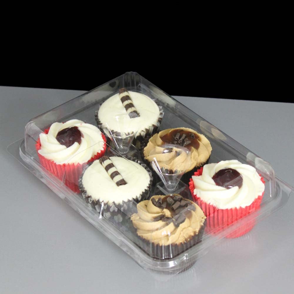 CLEAR SIX CUP CUPCAKE BOX