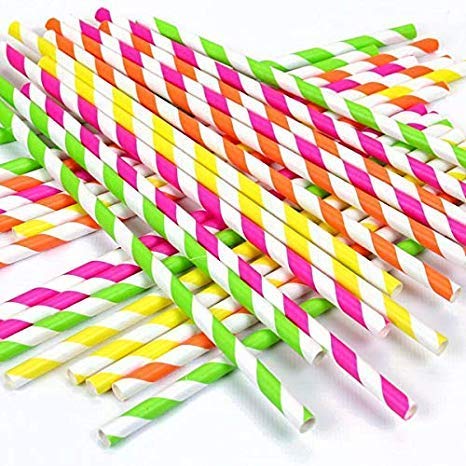 8" PAPER STRAWS PK OF 25