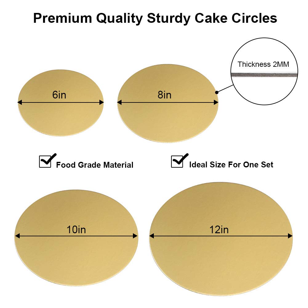 BOARD 12 INCH ROUND GOLD PACK OF 10