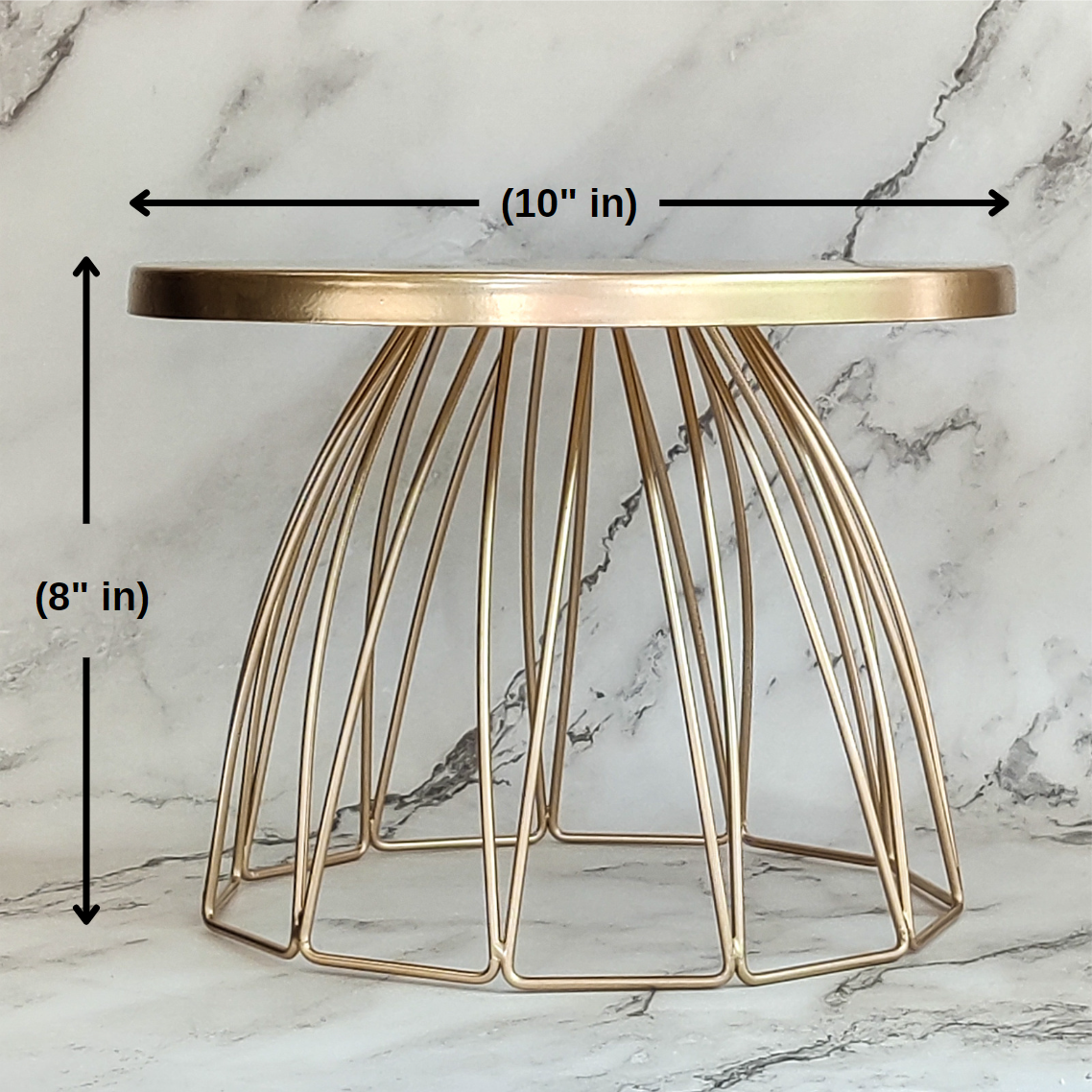 METAL SKIRT CAKE STAND GOLD