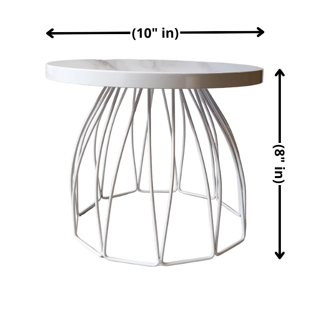 METAL SKIRT WHITE CAKE STAND