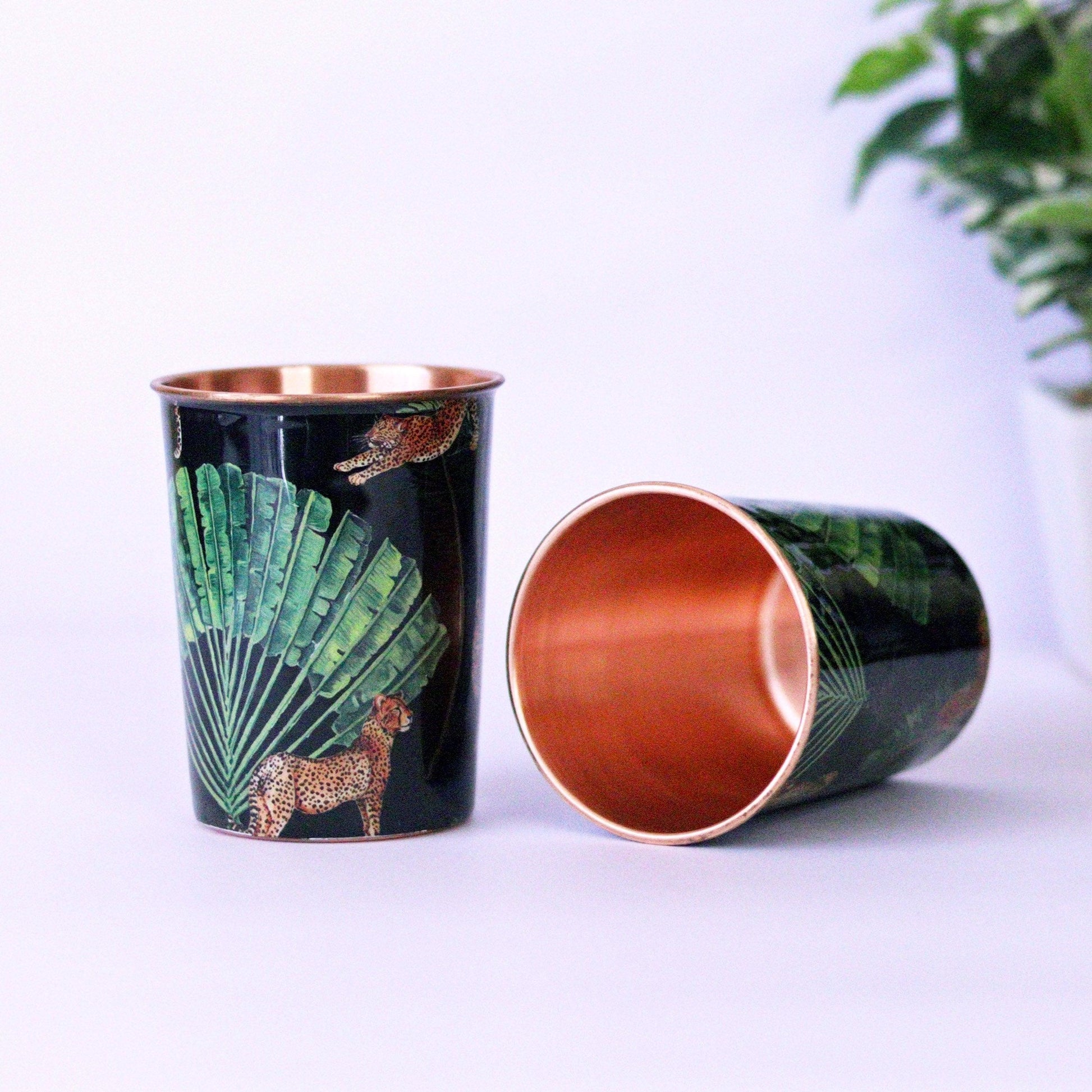 The Leopard Copper Tumbler Set of 2