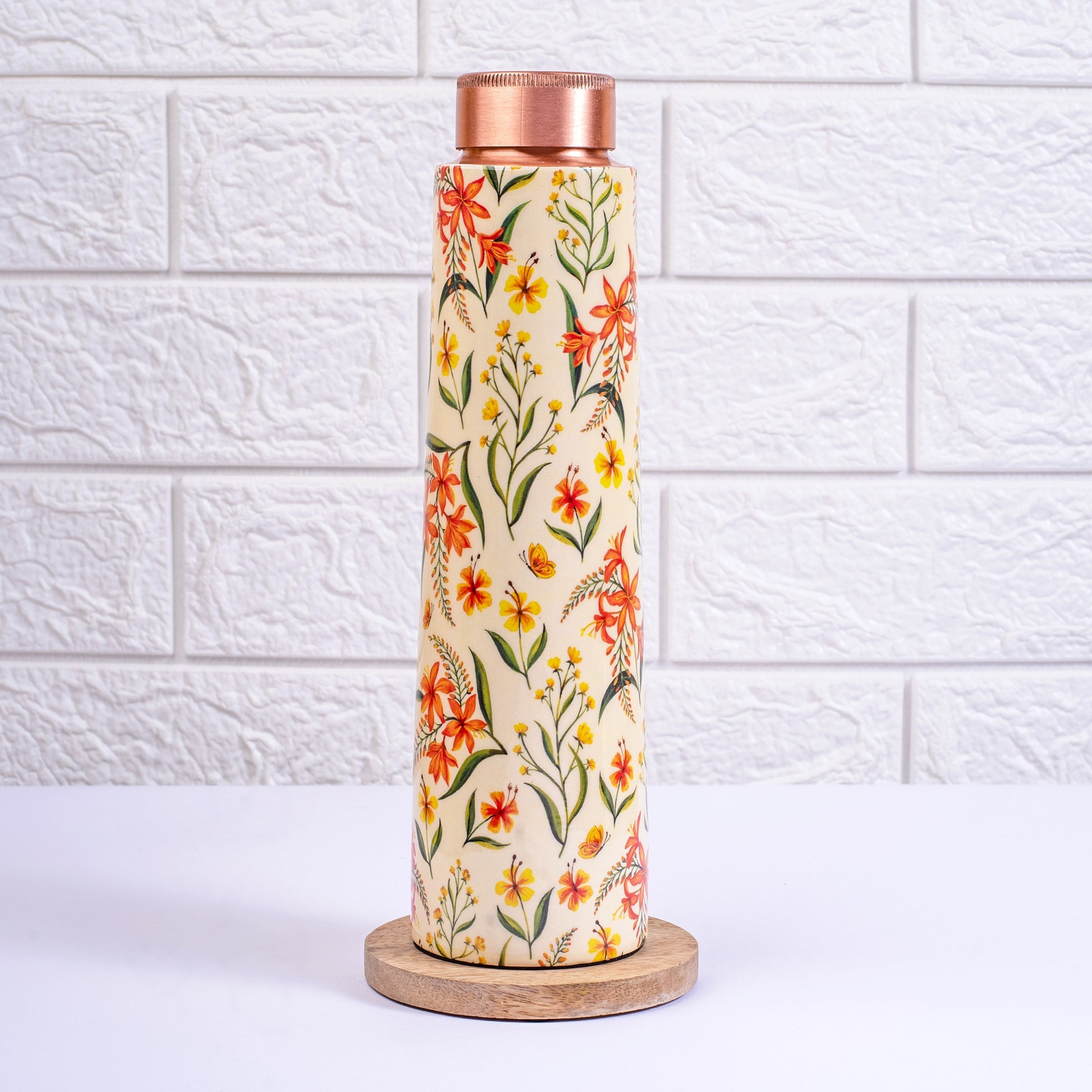 Summer Blossoms Copper Bottle