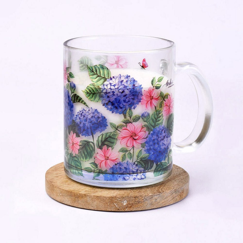 Hydrangea Glass Mug