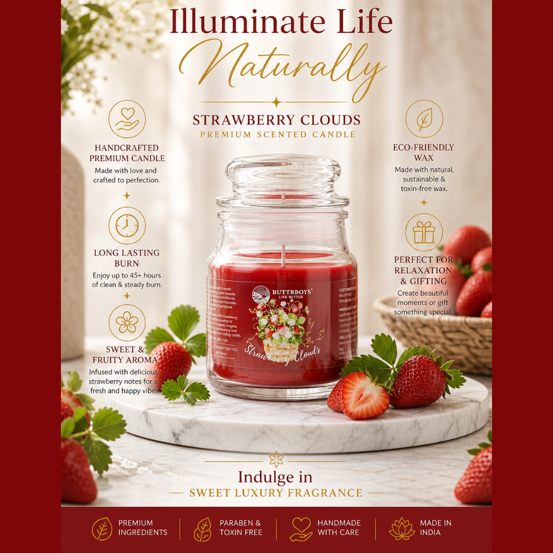 Strawberry Clouds (Strawberry) Artisan Candle