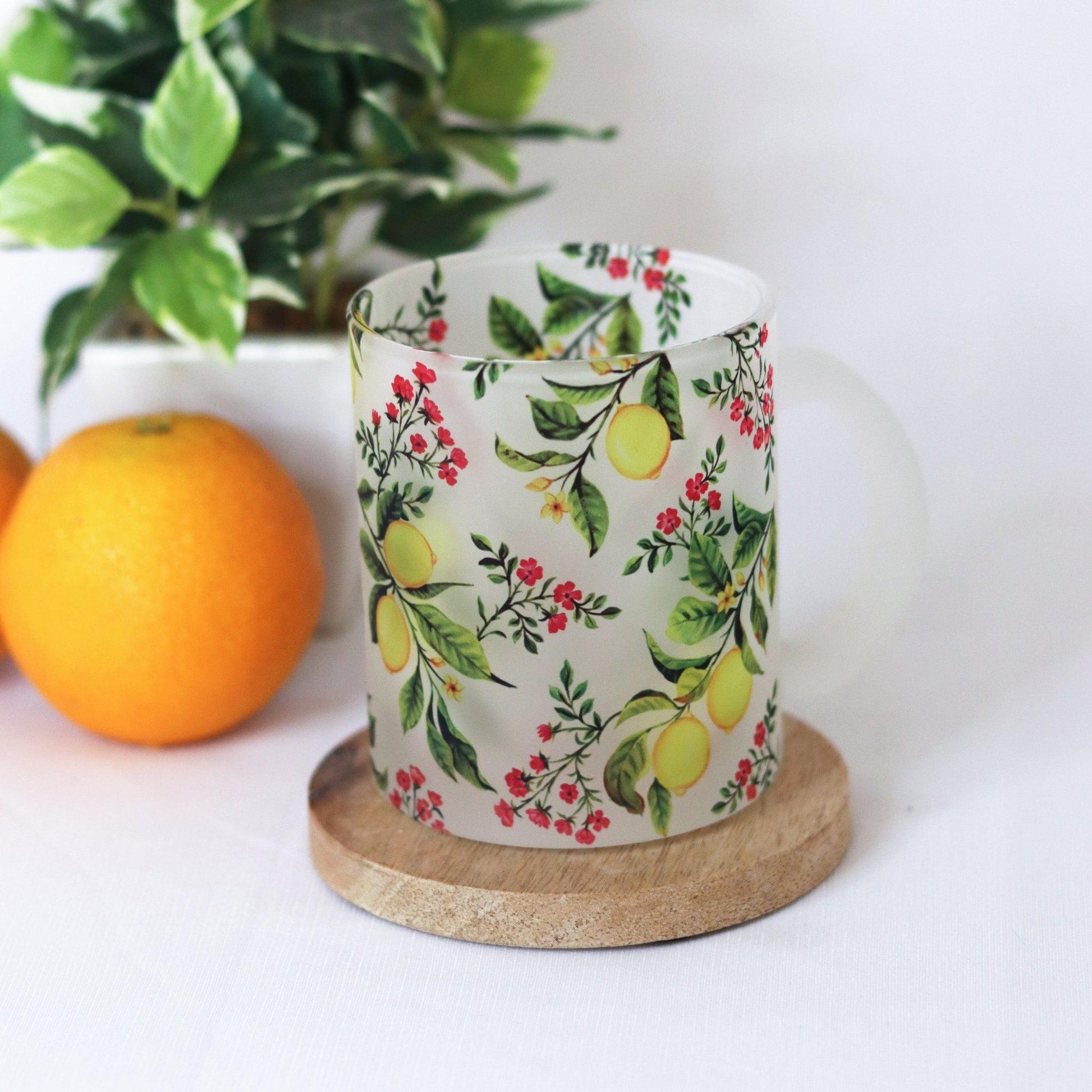 Zesty Lemon Frosted Glass Mug