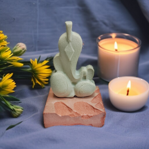 LORD GANESHA ON SANDSTONE BASE