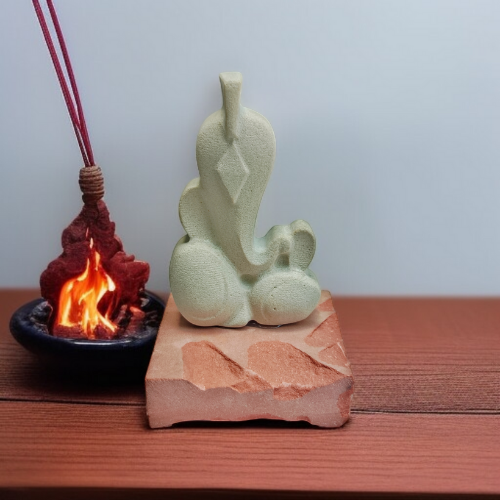 LORD GANESHA ON SANDSTONE BASE