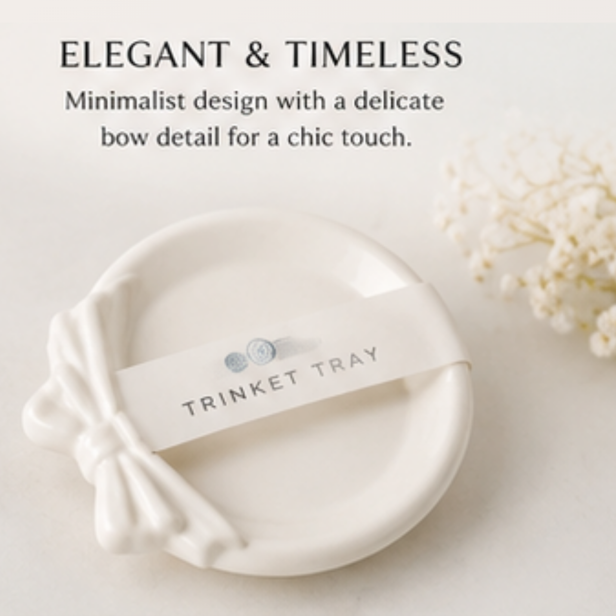 Set of 4 Bow Trinket Trays | Elegant Jewelry Dish | Decorative Ring Holder | Vanity Organizer | Minimalist Home Decor