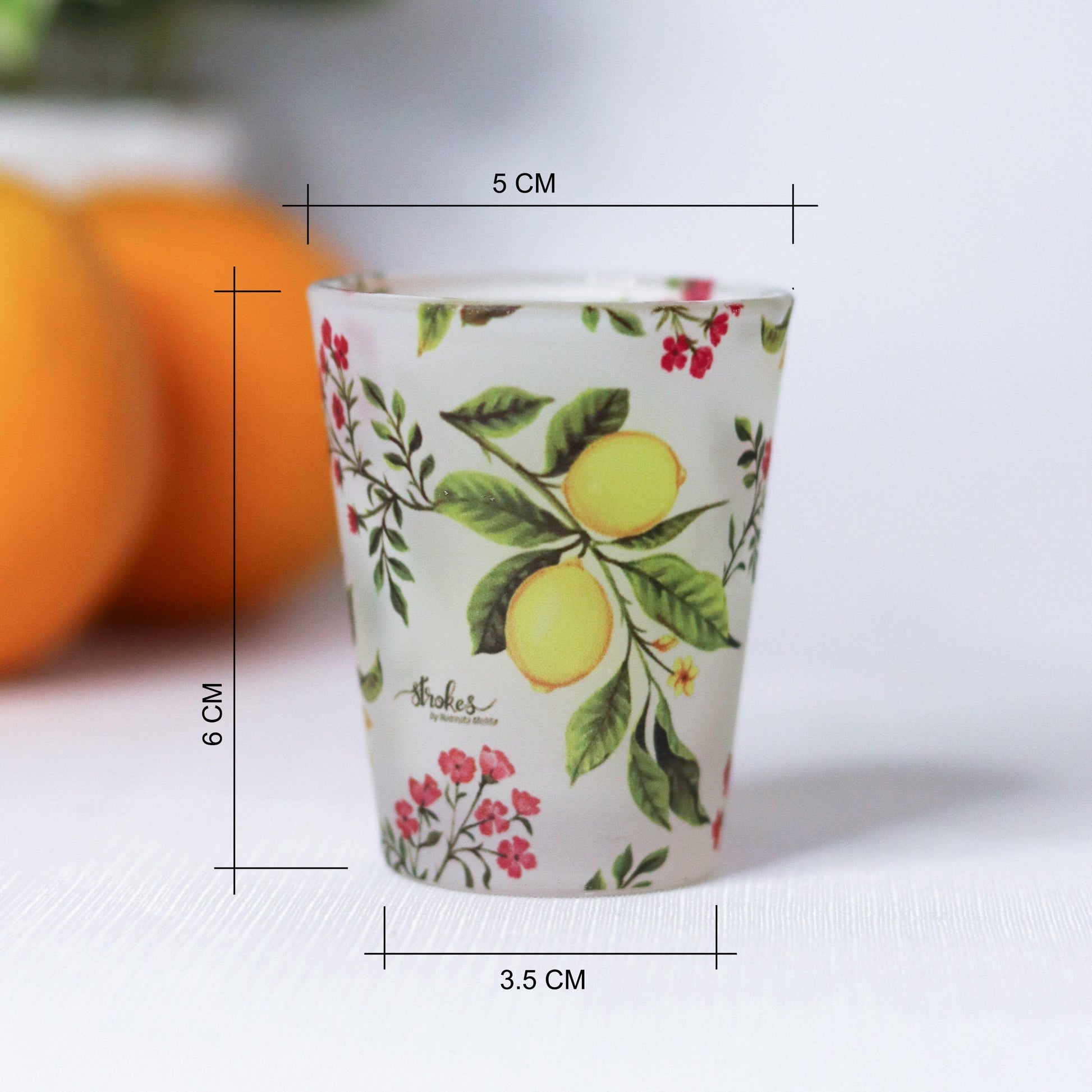 Zesty Lemon Frosted Shot Glasses Set of 4