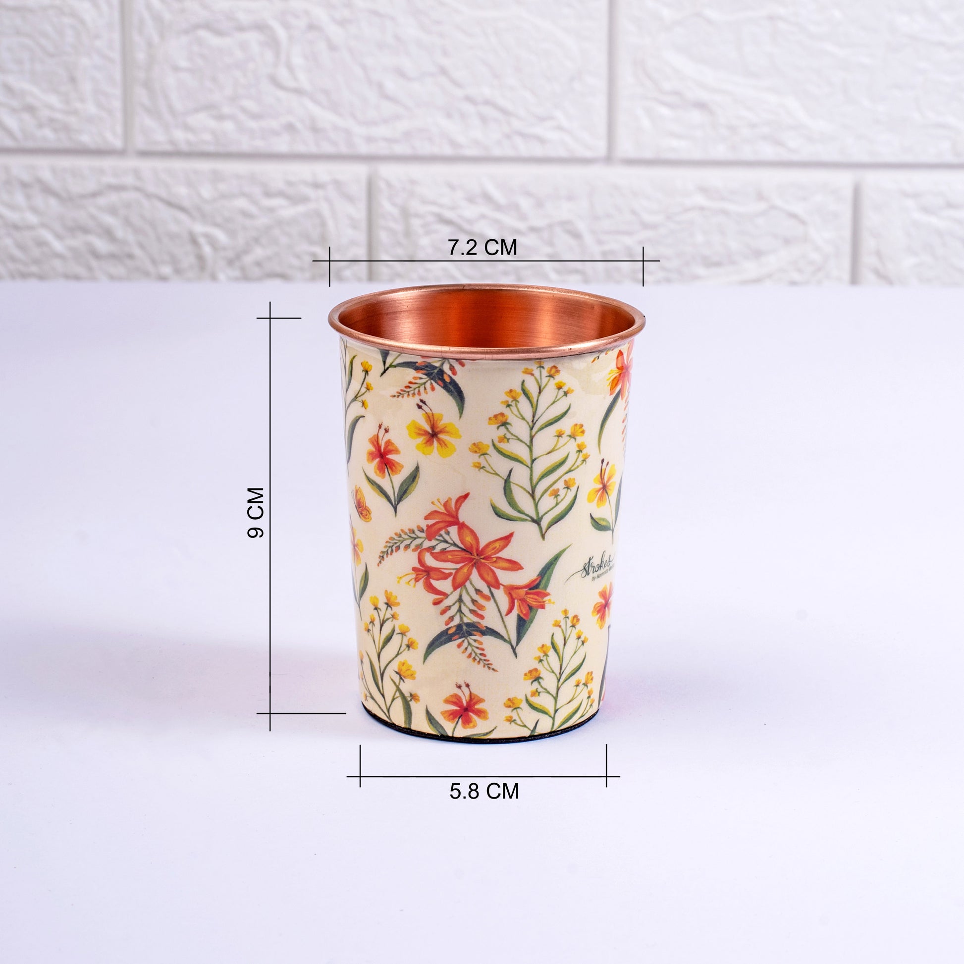 Summer Blossoms Copper Tumbler Set of 2