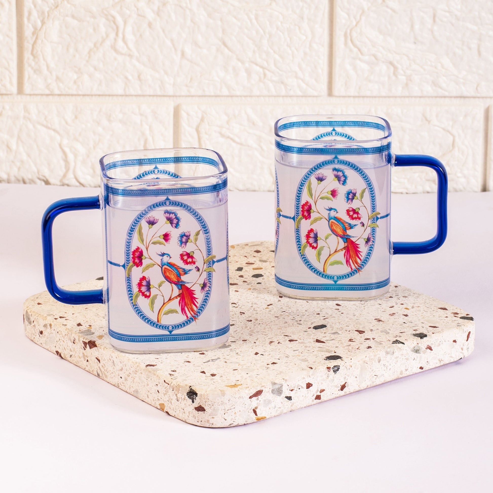 The Songbird Square Mugs Set of 2