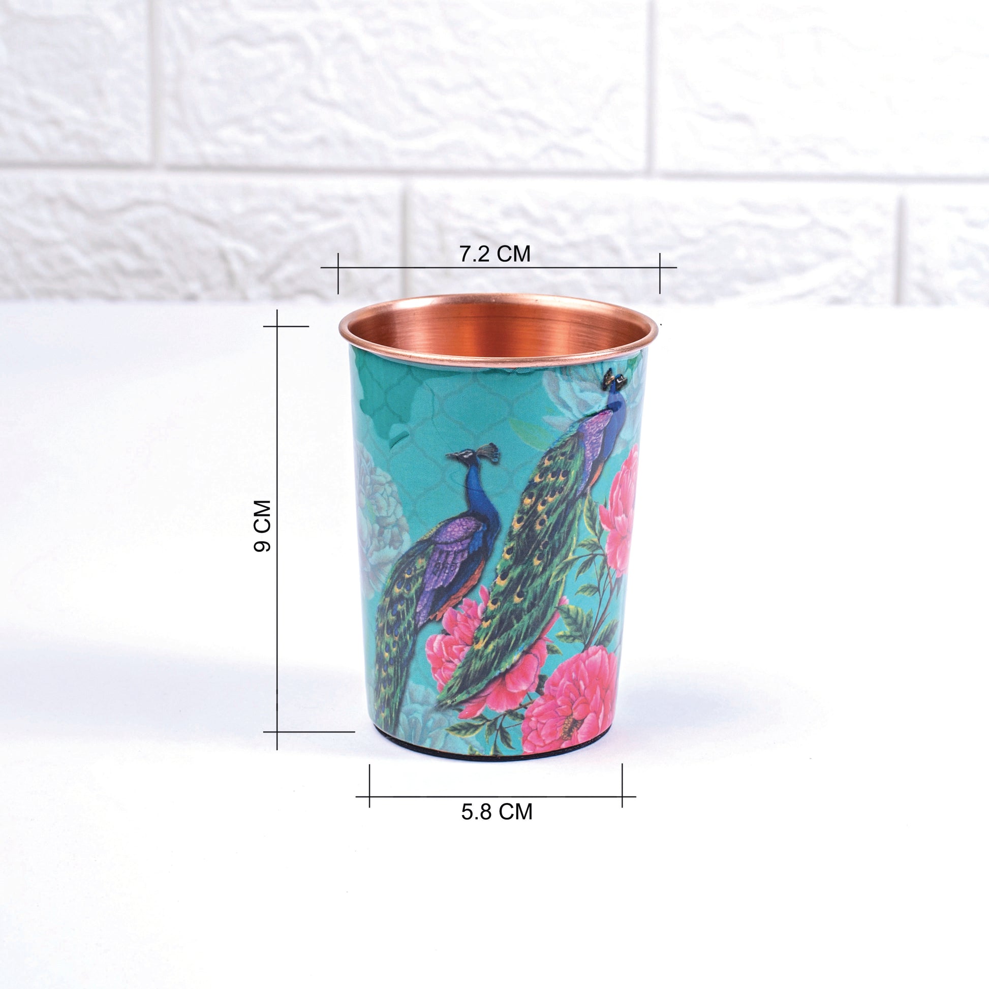 Royal Peacock Copper Tumbler Set of 2