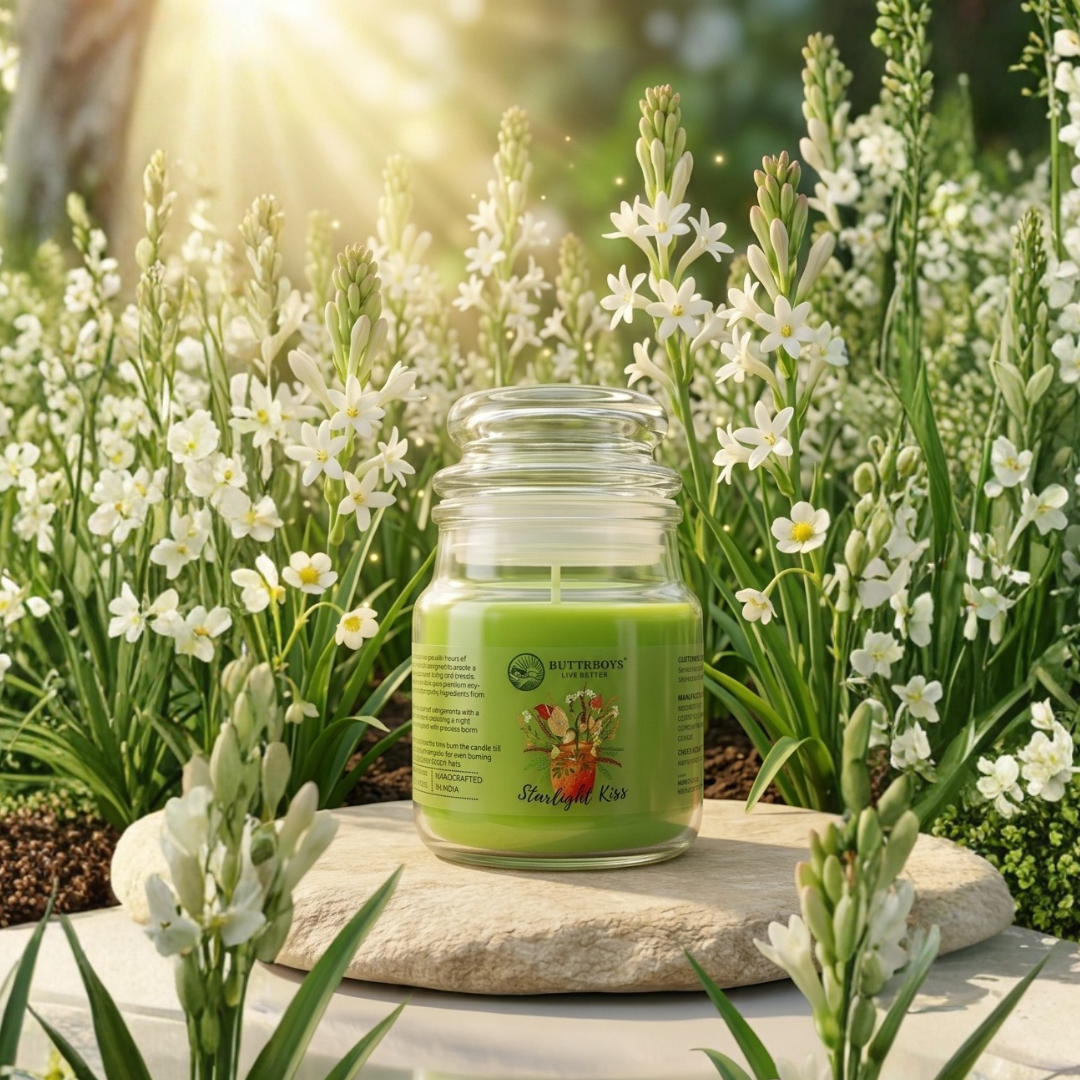 Starlight Kiss (Rajnigandha) Artisan Candle