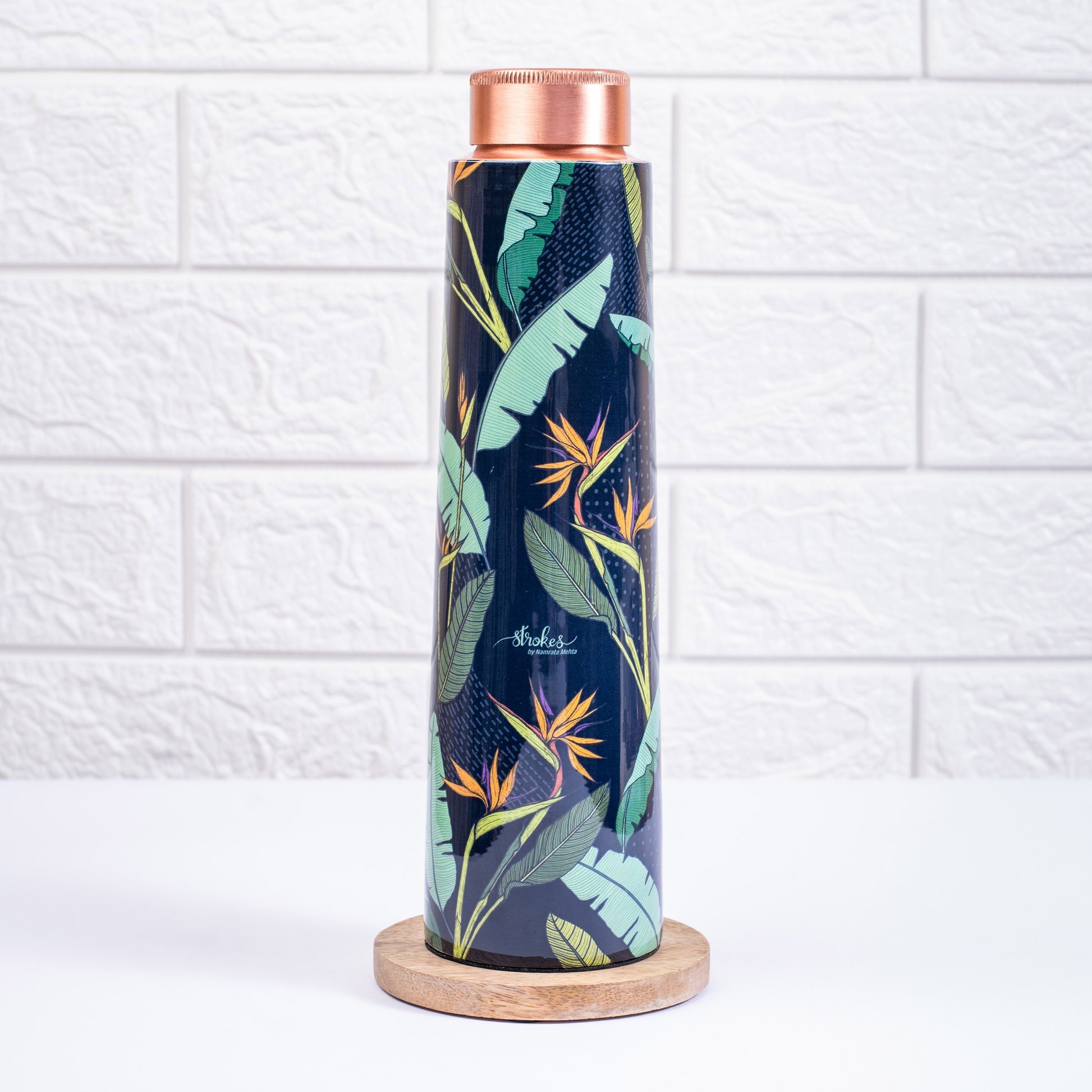 Birds Of Paradise Copper Bottle