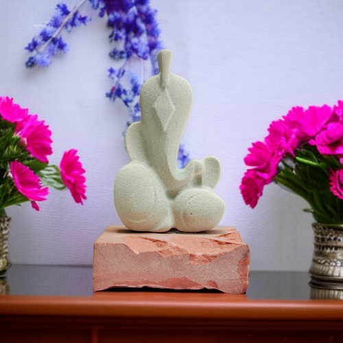 LORD GANESHA ON SANDSTONE BASE