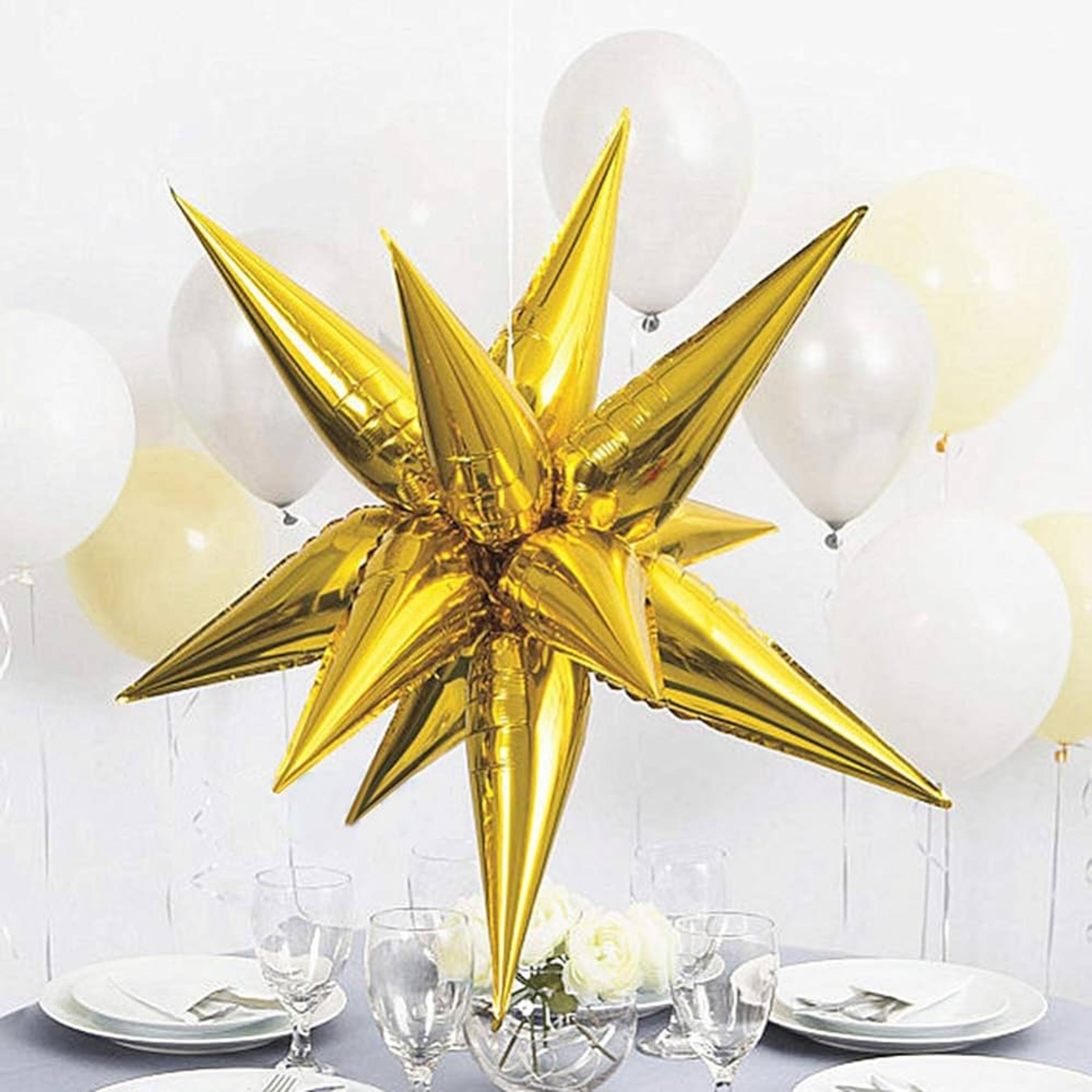 3D GOLD FOIL 12 POINT STAR BURST LARGE 27INCH 1/PKT