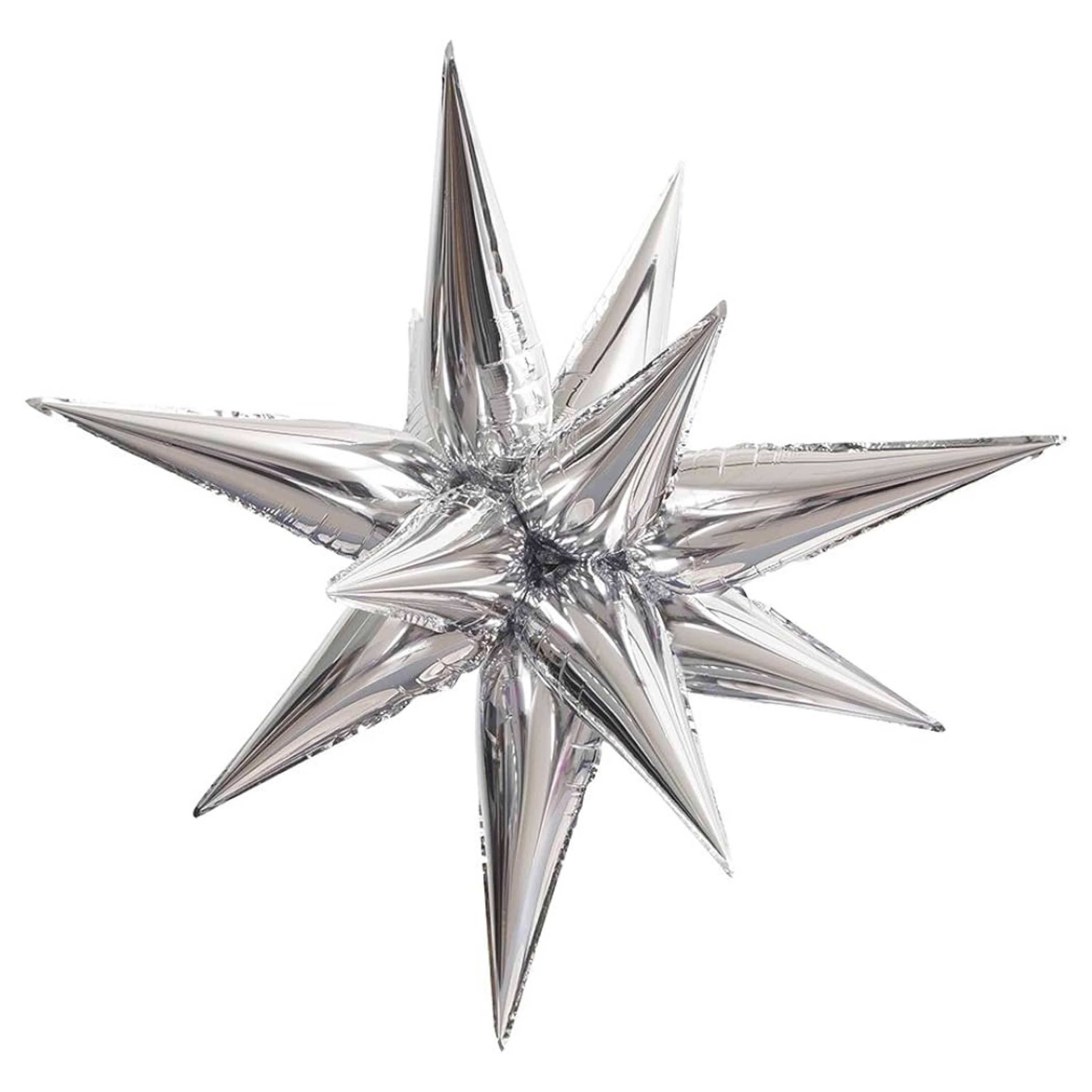 3D SILVER FOIL 12 POINT STAR BURST LARGE 27INCH 1/PKT