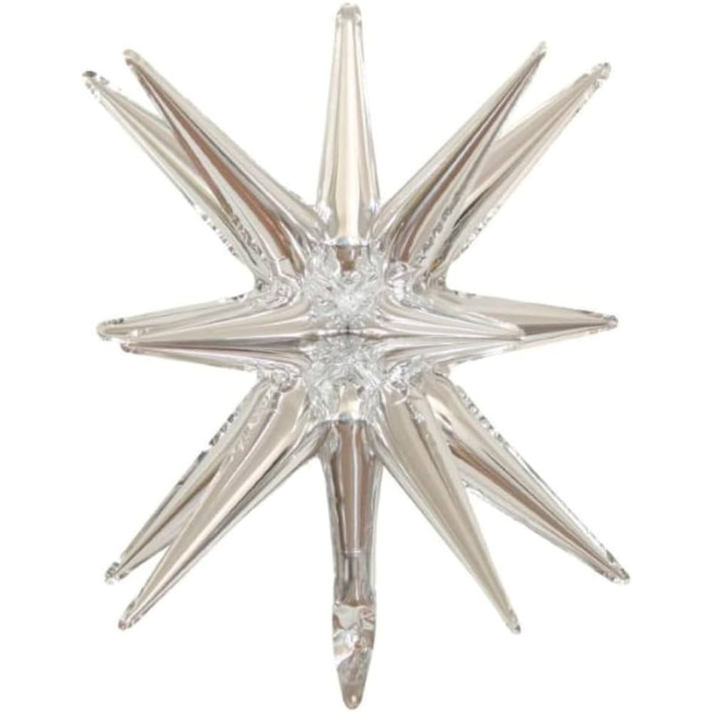 3D SILVER FOIL 12 POINT STAR BURST LARGE 27INCH 1/PKT