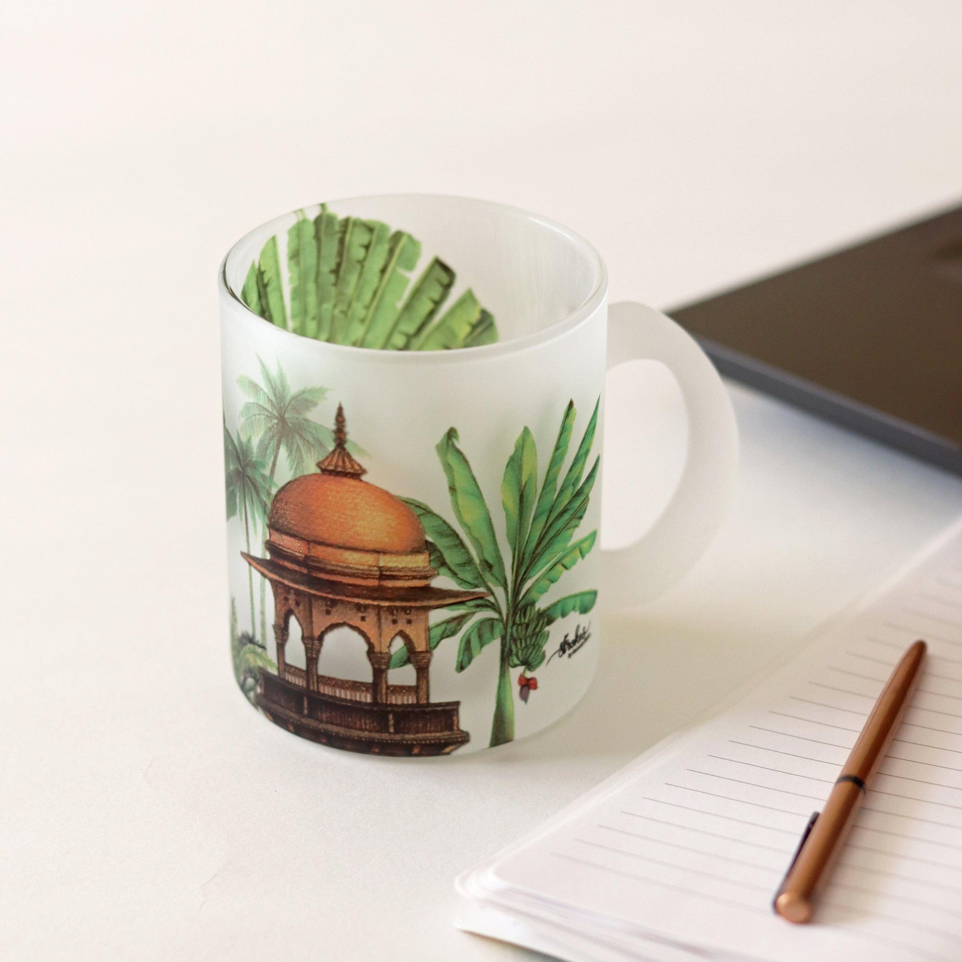 Royal Elephant Frosted Glass Mug