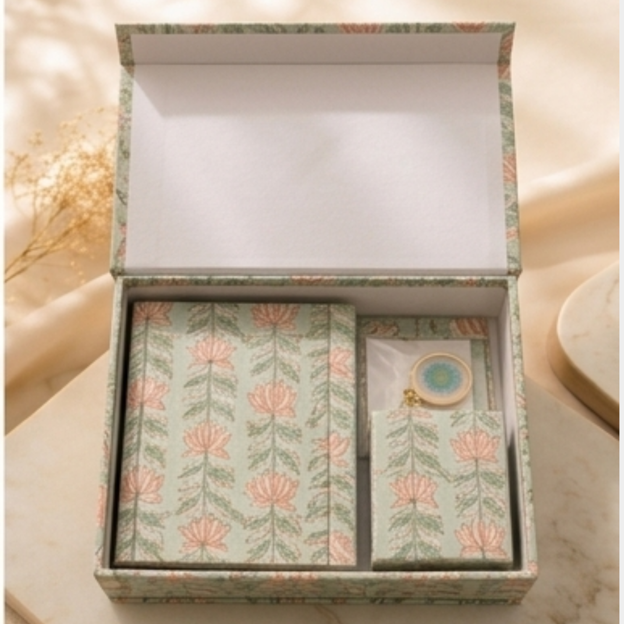 Handcrafted Indigo Botanical Desk Essentials 5-Piece Workspace Gift Set – Serene Blue Vine (Copy)