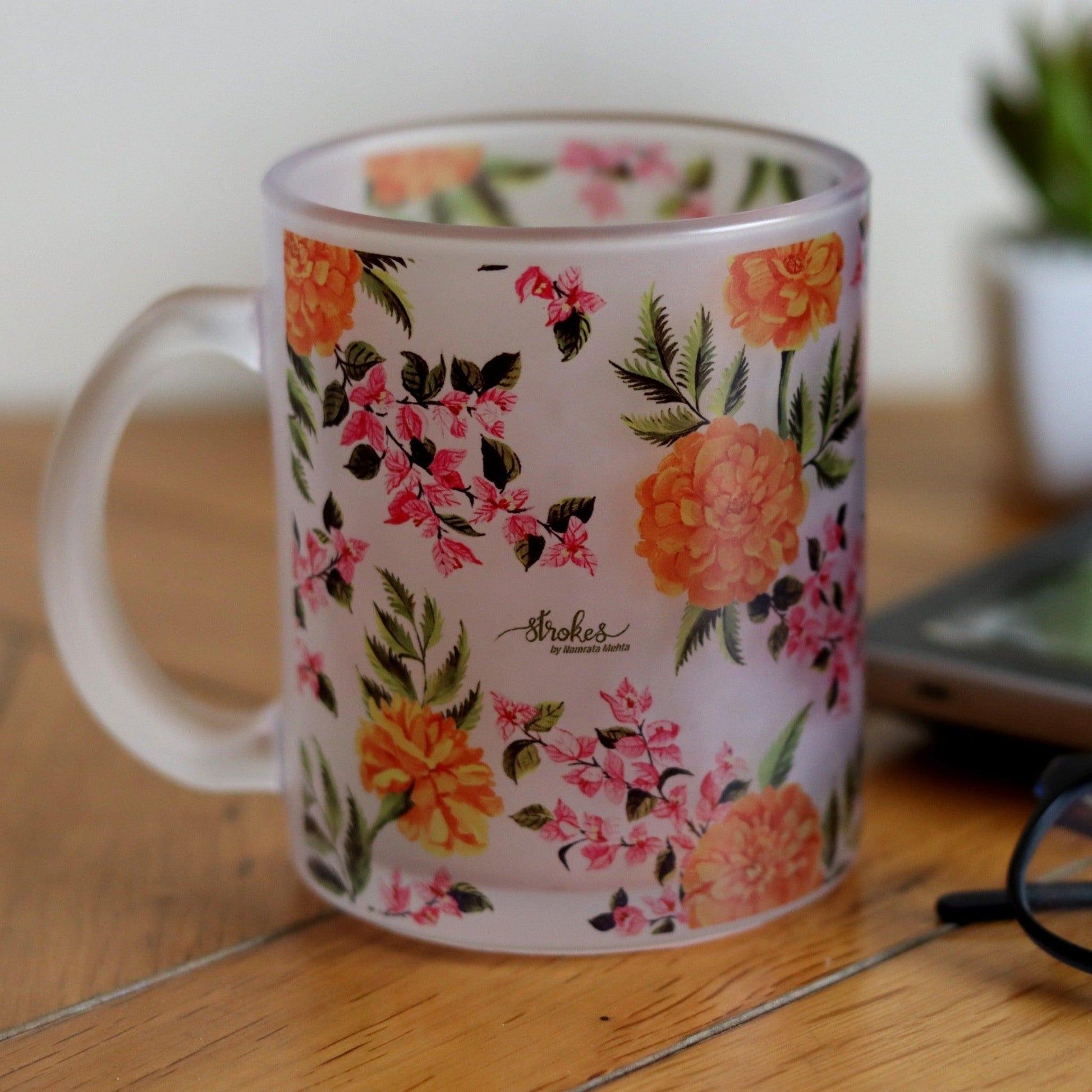 Marigold Frosted Glass Mug