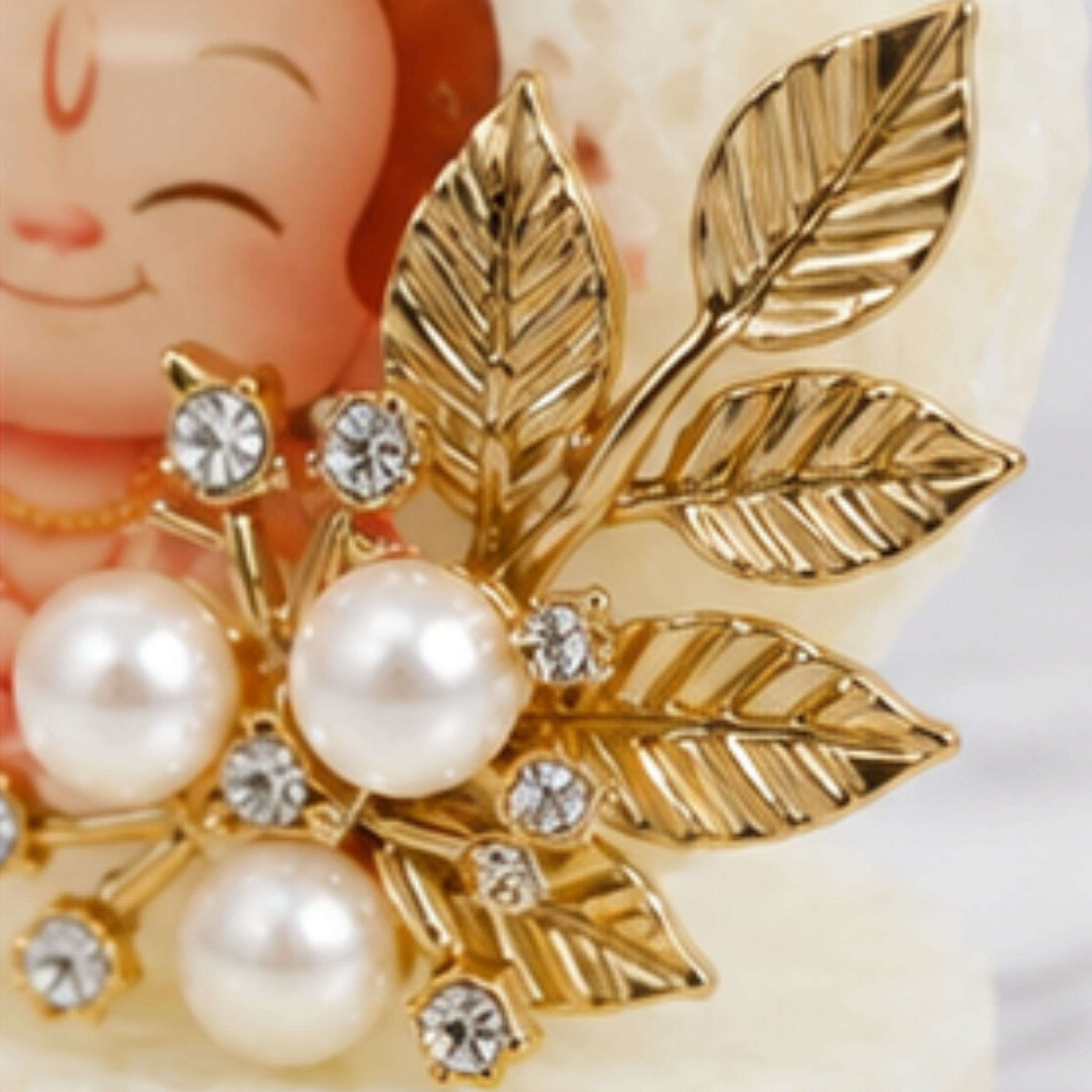 Handmade Resin Baby Hanuman Decorative Idol | Premium Spiritual Desk & dashboard Décor  | Resin Art Showpiece with Pearl & Gold Leaf Embellishments
