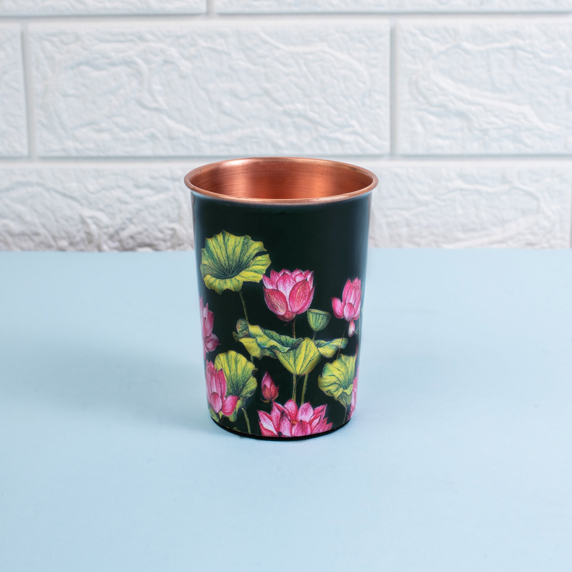 Lotus Field Copper Tumbler Set of 2