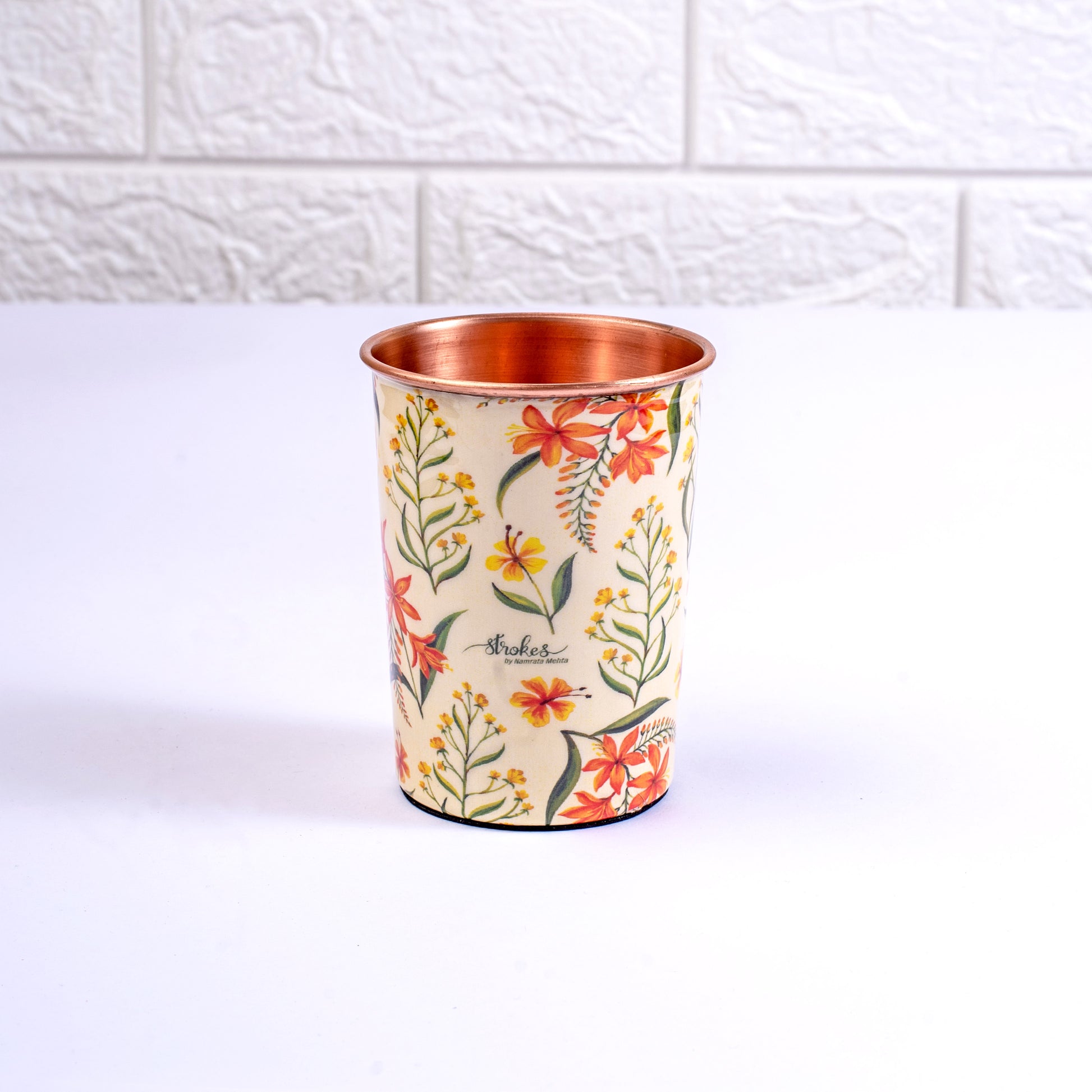 Summer Blossoms Copper Tumbler Set of 2