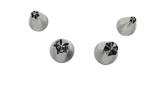 Cake Decorating Tip Set for Drop Flowers, 4-Piece