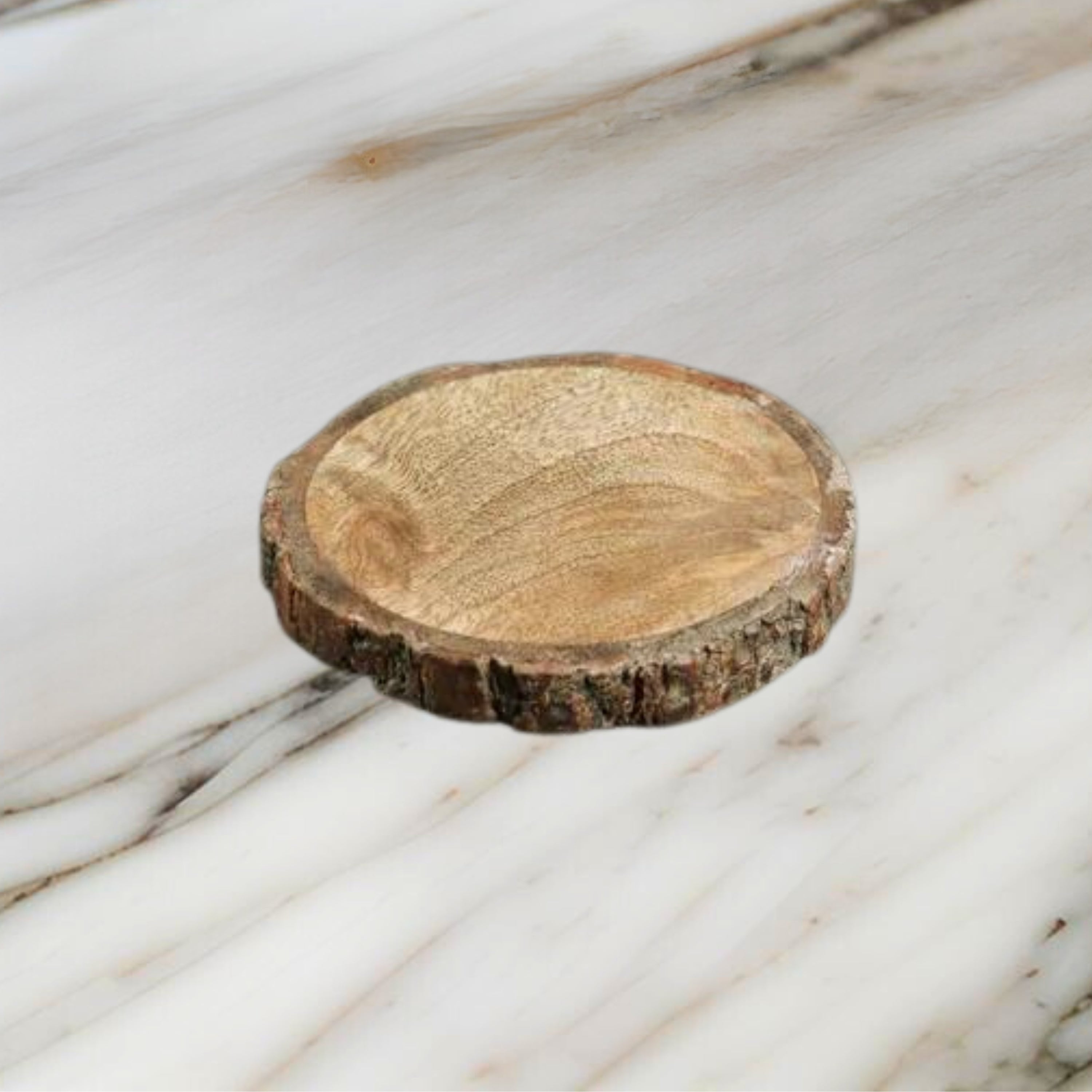 WOODEN BARK 4" COASTER SET