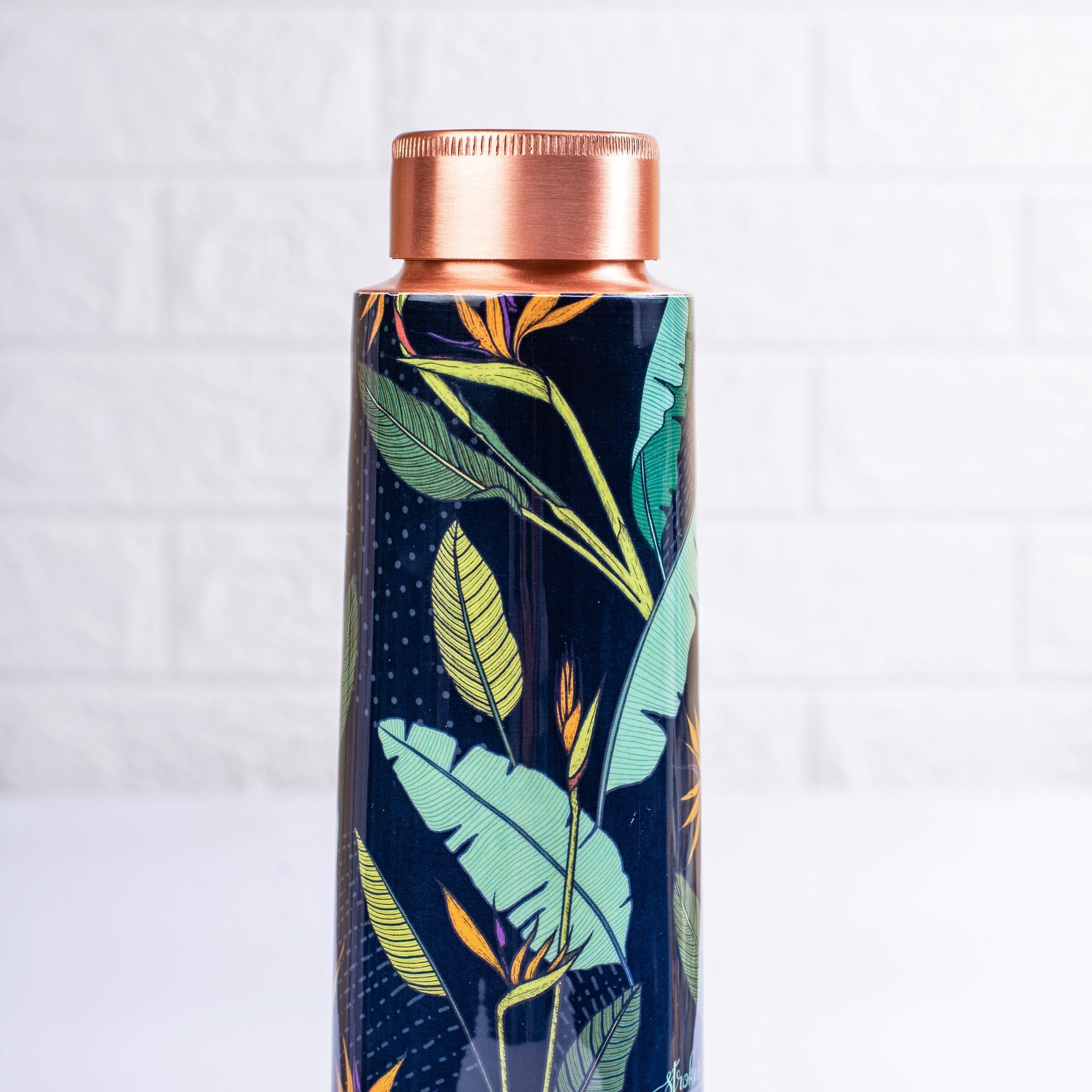 Birds Of Paradise Copper Bottle