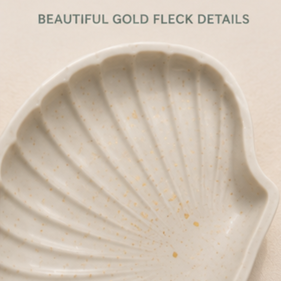 Set of 3 Seashell Trinket Trays | Handmade Decorative Jewelry Holder | Coastal Style Ring Dish