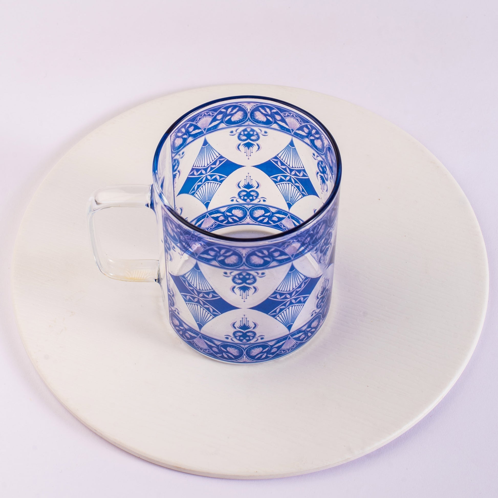 Indigo Print Round Cup Set of 2